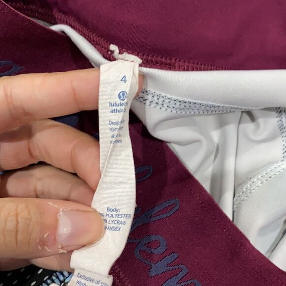 Lululemon What The Sport Short Floral Sport Tranquil Blue Multi / Dashing Purple - Picture 7 of 10